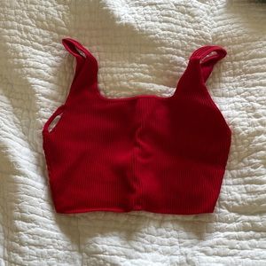 Aritizia red sculpt knit cropped tank